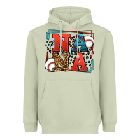 Matcha Baseball nana leopard frame Heavyweight Hoodie - LillyAllenDesigns