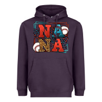 Plum Baseball nana leopard frame Heavyweight Hoodie - LillyAllenDesigns