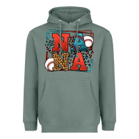 Sage Baseball nana leopard frame Heavyweight Hoodie - LillyAllenDesigns