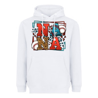White Baseball nana leopard frame Heavyweight Hoodie - LillyAllenDesigns