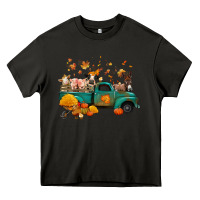 Asphalt fall farm animals truck nancy Heavy Core Tee - NancyCooperArtShop