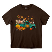 Chocolate Brown fall farm animals truck nancy Heavy Core Tee - NancyCooperArtShop