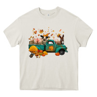 Cream fall farm animals truck nancy Heavy Core Tee - NancyCooperArtShop