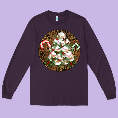 Merry Christmas Baseball Long Sleeve Tee Designed By Ranaportraitstore