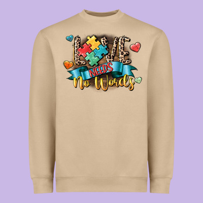 Love Needs No Words Heavyweight Sweatshirt Designed By Cowgirlartshop