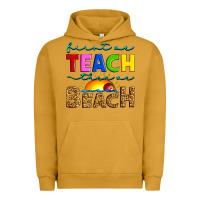 Pigment Peanut Butter first we teach then we beach Urban Hoodie - Artiststas