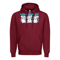Burgundy snowman winter bbs Zipper Hoodie - BundleAndBundleShop