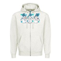 Oatmeal Heather snowman winter bbs Zipper Hoodie - BundleAndBundleShop