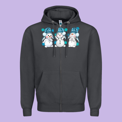 Snowman Winter Bbs Zipper Hoodie Designed By Bundleandbundleshop