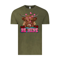Vintage Olive be mine highland cow Vintage Tee - RanaPortraitStore