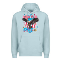 Blue Mist Born to be free Premium Hoodie - FaDigitalArtStudio