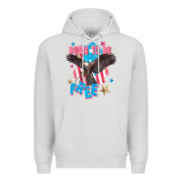 Dove Grey Born to be free Premium Hoodie - FaDigitalArtStudio