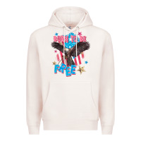 Pale Pink Born to be free Premium Hoodie - FaDigitalArtStudio