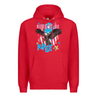 Red Born to be free Premium Hoodie - FaDigitalArtStudio