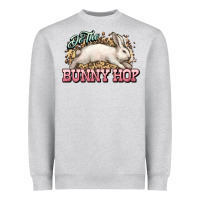 Heather Grey Do the Bunny hop Easter Day Heavyweight Sweatshirt - HowdyJamesFarm
