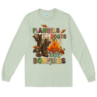 Matcha Flannels boots and bonfires Long Sleeve Tee - NancyCooperArtShop