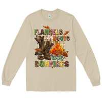 Mushroom Flannels boots and bonfires Long Sleeve Tee - NancyCooperArtShop