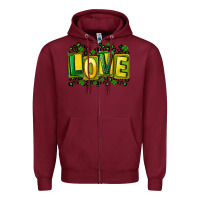 Burgundy St. Patrick's Day love Zipper Hoodie - FaDigitalArtStudio