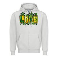 Dove Grey St. Patrick's Day love Zipper Hoodie - FaDigitalArtStudio