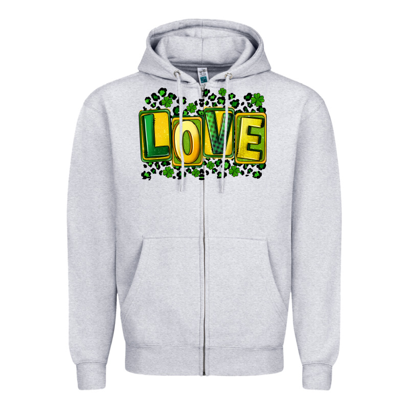 St. Patrick's Day Love Zipper Hoodie by FaDigitalArtStudio | Teevron