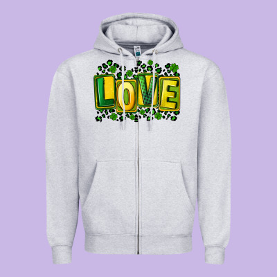 St. Patrick's Day Love Zipper Hoodie Designed By Fadigitalartstudio