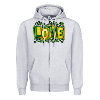 Heather Grey St. Patrick's Day love Zipper Hoodie - FaDigitalArtStudio