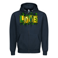Navy St. Patrick's Day love Zipper Hoodie - FaDigitalArtStudio