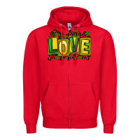 Red St. Patrick's Day love Zipper Hoodie - FaDigitalArtStudio