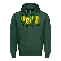 Sports Green St. Patrick's Day love Zipper Hoodie - FaDigitalArtStudio