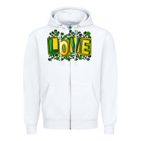 White St. Patrick's Day love Zipper Hoodie - FaDigitalArtStudio