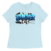 Baby Blue barber life Ladies Tee - NancyCooperArtShop