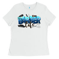 White barber life Ladies Tee - NancyCooperArtShop