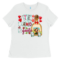 White te amo te quila Ladies Tee - NancyCooperArtShop