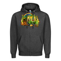 Charcoal Heather lucky gnomes truck St. Patrick's Day Zipper Hoodie - FaDigitalArtStudio