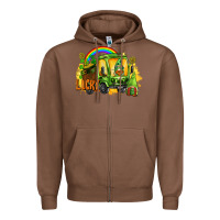 Chestnut lucky gnomes truck St. Patrick's Day Zipper Hoodie - FaDigitalArtStudio
