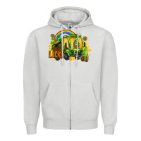 Dove Grey lucky gnomes truck St. Patrick's Day Zipper Hoodie - FaDigitalArtStudio