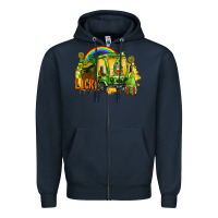 Navy lucky gnomes truck St. Patrick's Day Zipper Hoodie - FaDigitalArtStudio