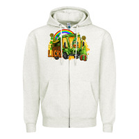 Oatmeal Heather lucky gnomes truck St. Patrick's Day Zipper Hoodie - FaDigitalArtStudio