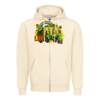 Sandshell lucky gnomes truck St. Patrick's Day Zipper Hoodie - FaDigitalArtStudio