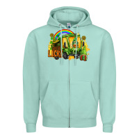 Seafoam lucky gnomes truck St. Patrick's Day Zipper Hoodie - FaDigitalArtStudio