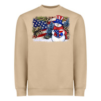 Mushroom Patriotic snowman background 4th of july Heavyweight Sweatshirt - HowdyJamesFarm