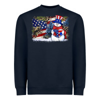 Navy Patriotic snowman background 4th of july Heavyweight Sweatshirt - HowdyJamesFarm