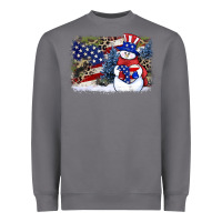 Storm Patriotic snowman background 4th of july Heavyweight Sweatshirt - HowdyJamesFarm