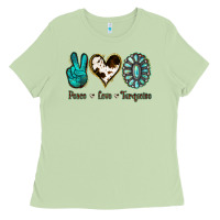 Matcha Peace Love Turquoise Ladies Tee - Jasminsmagicworld