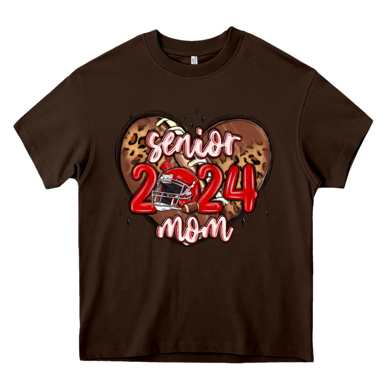 Senior 2024 Mom Football Heavy Core Tee by MaliasSmallBusiness | Teevron