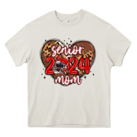 Cream senior 2024 mom football Heavy Core Tee - MaliasSmallBusiness