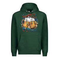 Sports Green I'm not drunk i'm patriotic Premium Hoodie - FaDigitalArtStudio