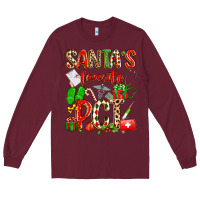 Burgundy santa's favorite pct Long Sleeve Tee - texasbilliewilder