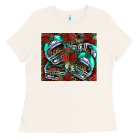Bone floral american football  helmet Ladies Tee - NancyCooperArtShop
