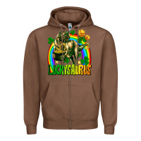 Chestnut luckysaurus St. Patricks Day Zipper Hoodie - FaDigitalArtStudio